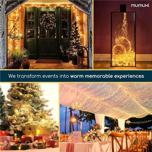 33ft 100 LED Outdoor Fairy Lights, Timer Battery Operated Twinkle Lights - Picture 7 of 7